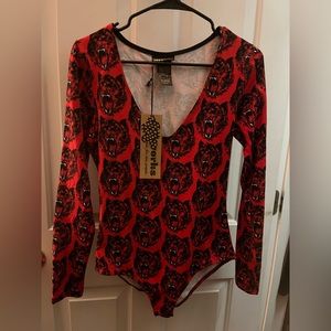 Nooworks BNWT Wolverine Red Black Bodysuit Long Sleeve XL